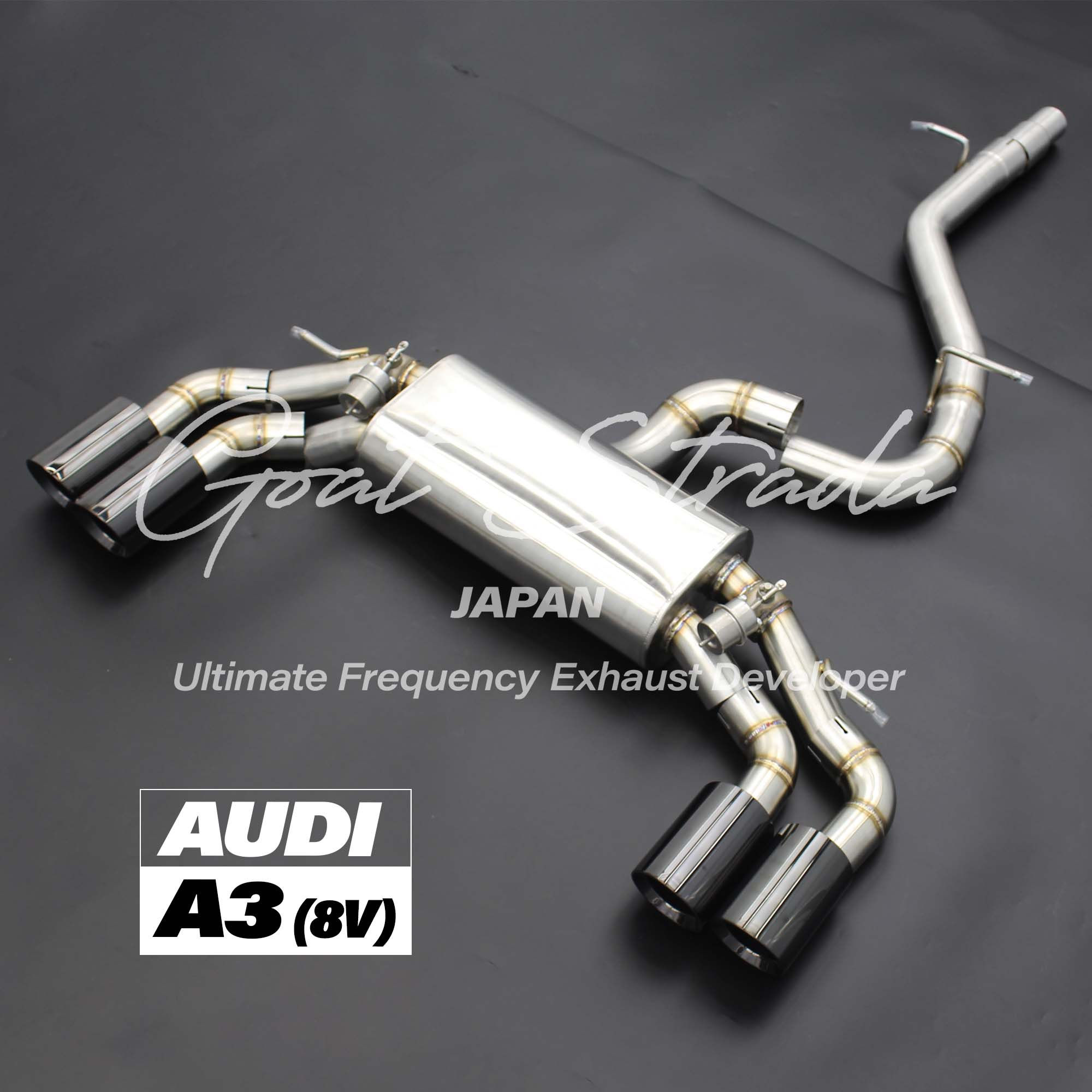 AUDI A3 8V Sus304 Valved Rear sport Exhaust+Mid pipe+Tips