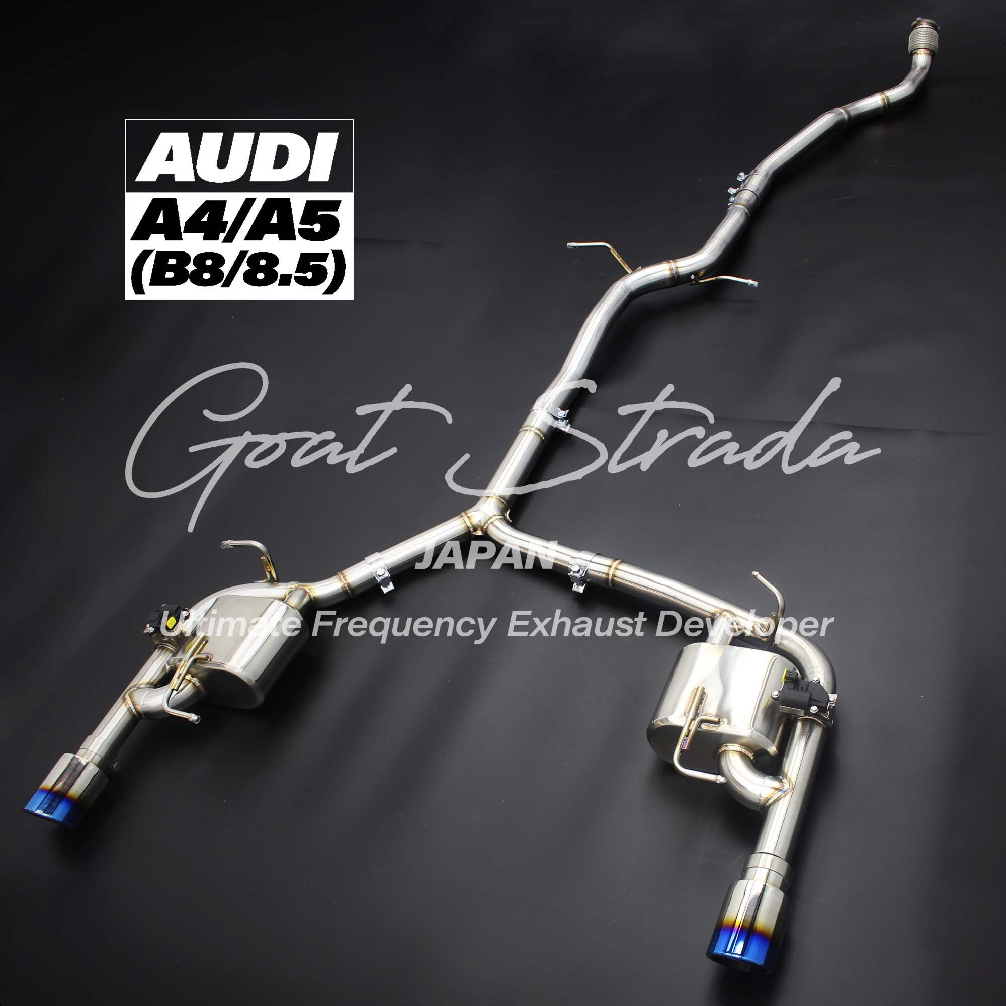 AUDI A4/A5 B8/B8.5 Sus304 Valved Rear sport Exhaust+Mid pipe+Tips