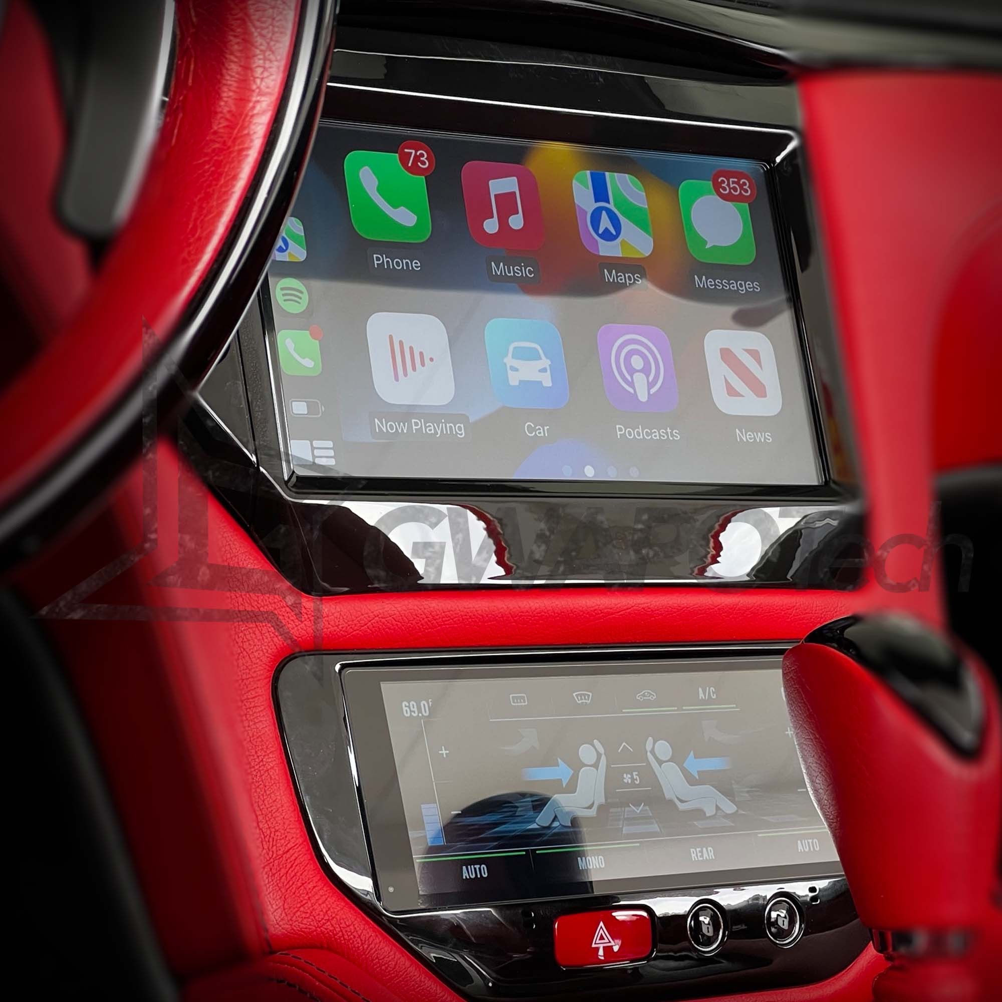 マセラティグラントゥーリズモ左右ハンドル対応ピアノブラック上下デジタルディスプレイセット