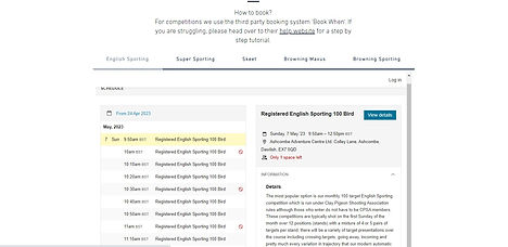 How to Book a Competition