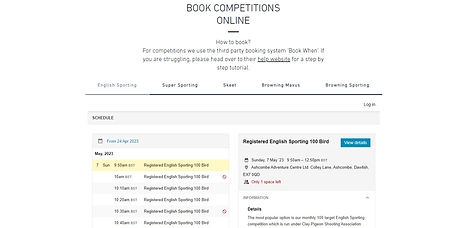 How to Book a Competition