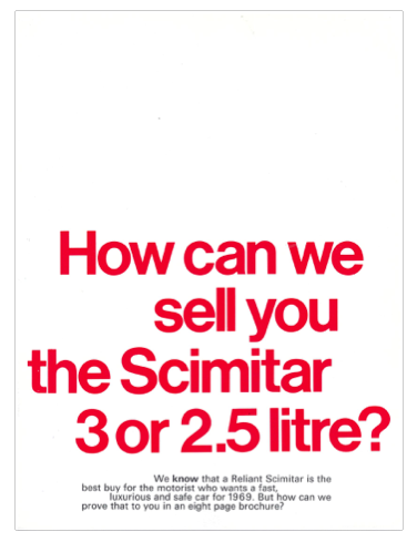 Brochure Reliant Scimitar GT SE4 1968