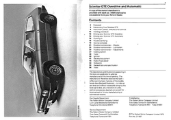Scimitar GTE SE6 Overdrive & Automatic owners handbook
