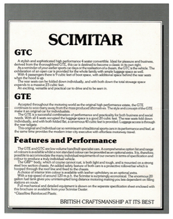 Scimitar GTE GTC bureau vouwfolder
