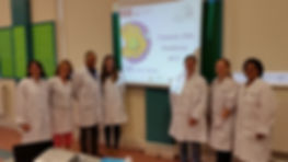 The Cell EXPLORERS NVRL team during a school visit Spring 2017.