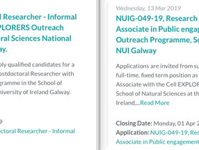 We are recruiting one postdoctoral researcher in Science education and one national coordinator!