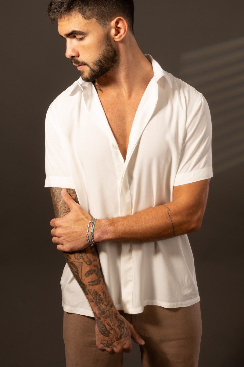 Miniatura: Camisa Manga Curta Viscolinho Voe Off