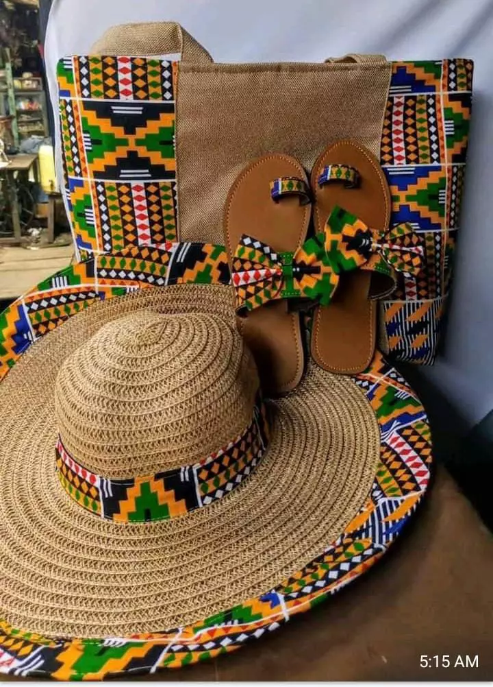 Bag summer hat and sandals set