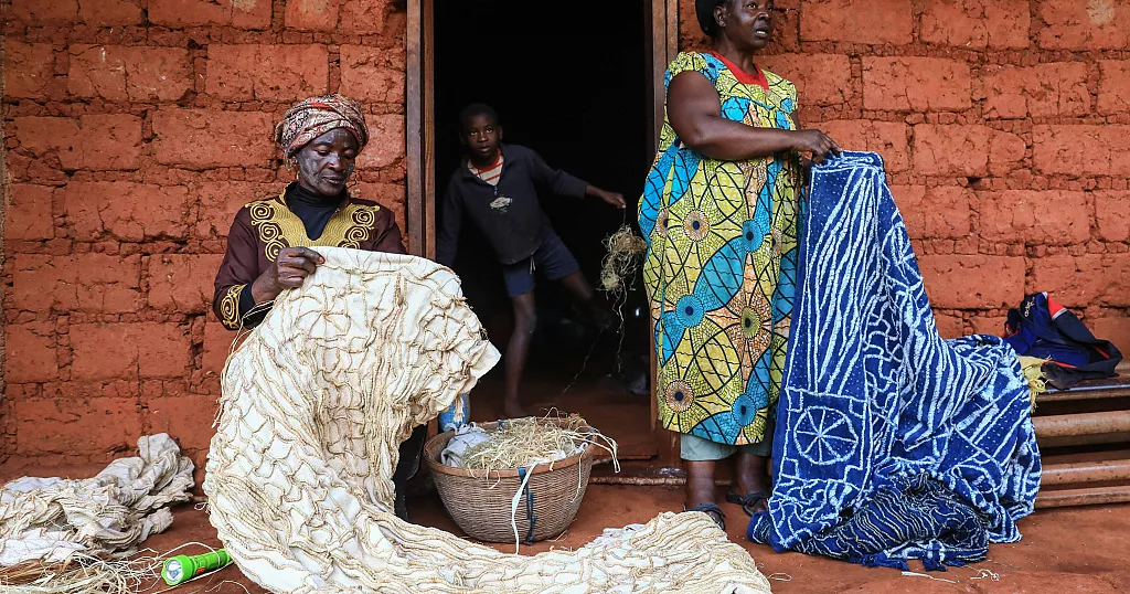 Woman making Ndop cloth