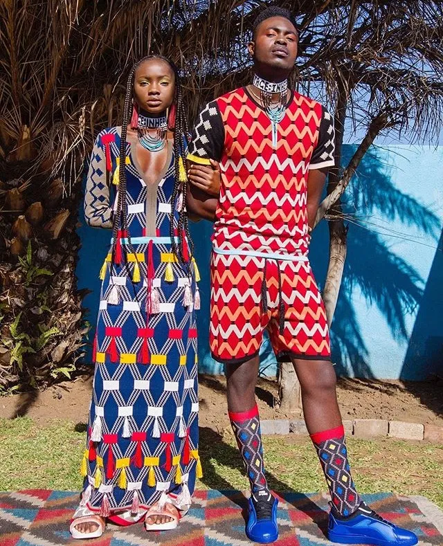 Woman and Men wearing Maxhosa by Laduma