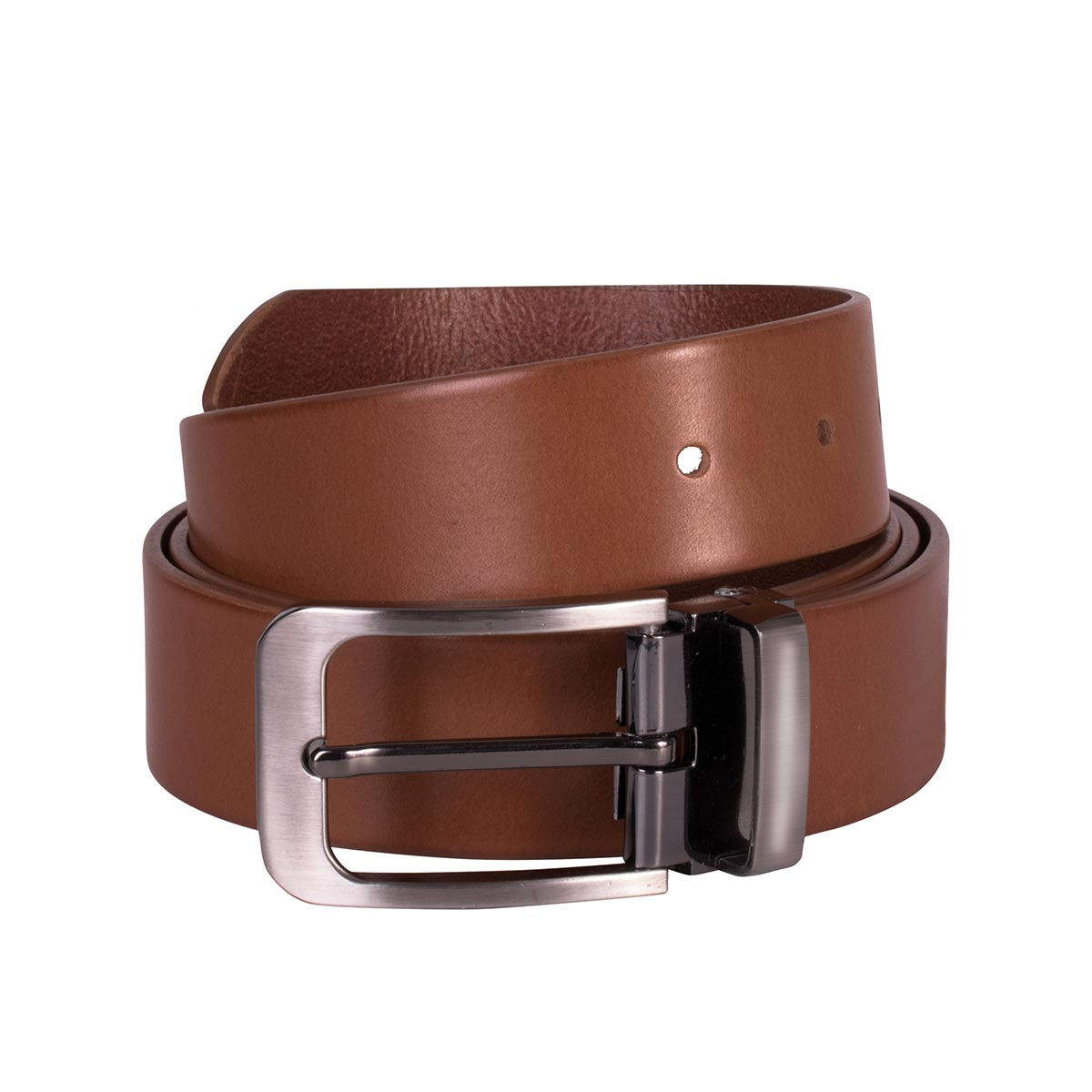 Ceinture classique en cuir cognac