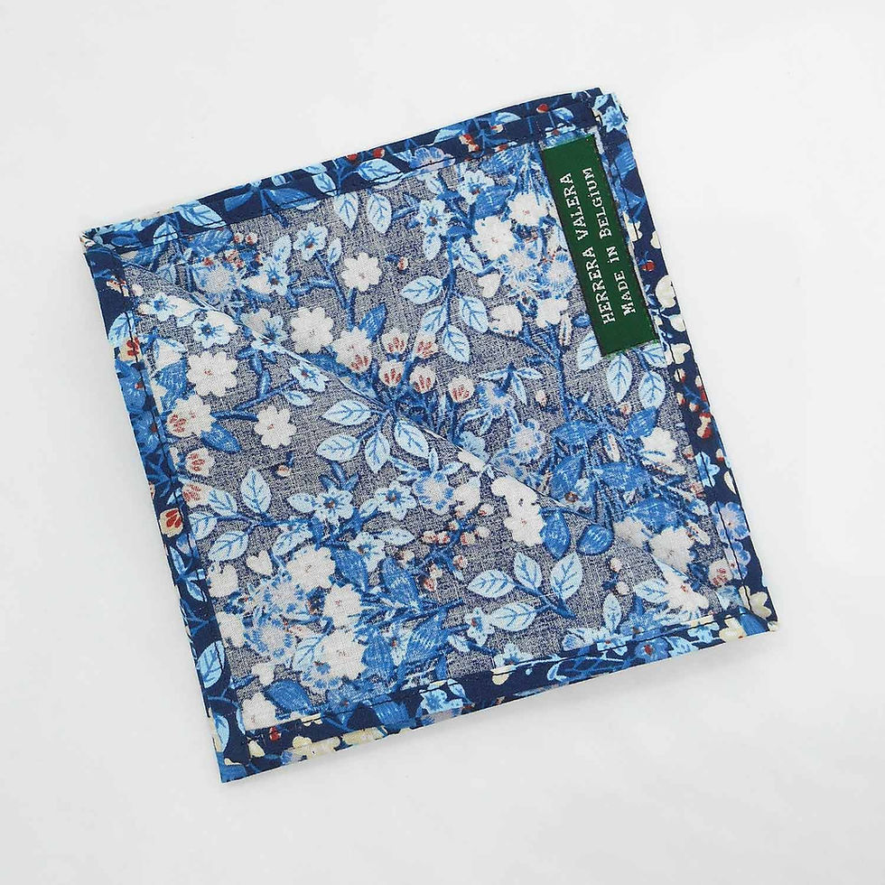 Miniature : Mouchoir de poche bleu pour veston
