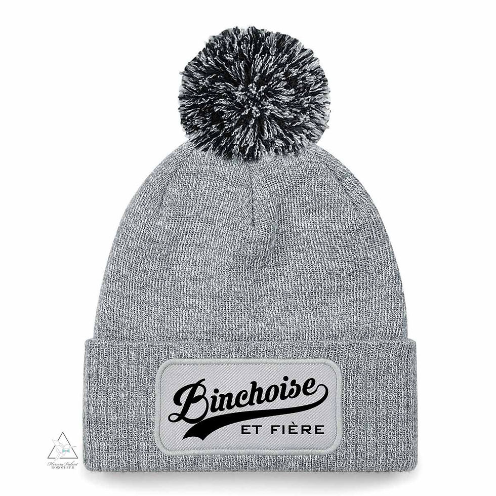 Miniature : Bonnet gris avec pompon