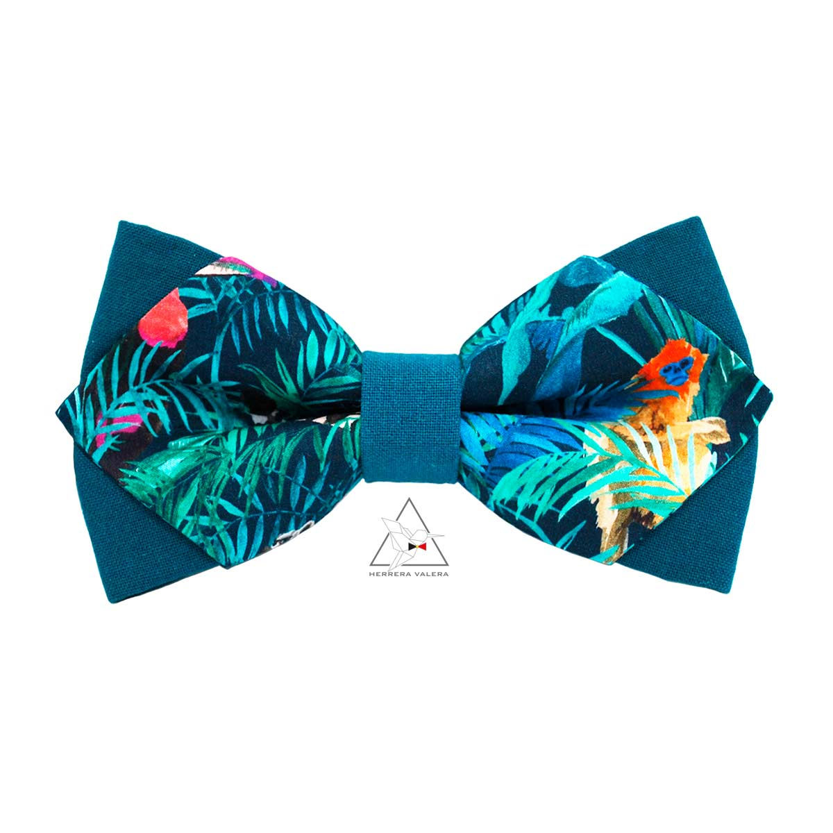 Noeud papillon pointu Monkey Hide vert paon