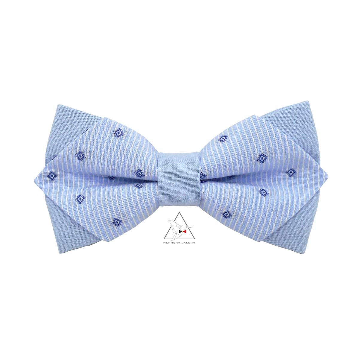 Noeud papillon pointu en tissu James myosotis