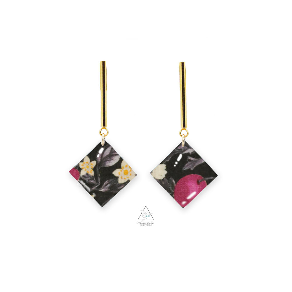 Boucles d'oreilles PANDORE Strawberry black