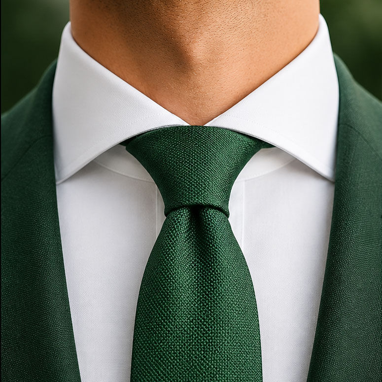 Une chemise blanche à col italien ou col Cutaway. Chemise sur-mesure du tailleur Herrera Valera Mons