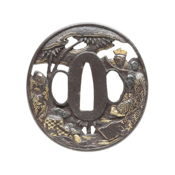 鍔　刀　鎧　武具　29枚 楽天市場】日本刀装具 刀鍔 竹林七賢図 銅地 金工 細工 鍔 つば 居合用