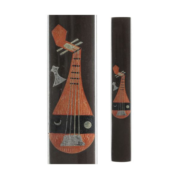 弁財天留守模様図小柄 無銘 加賀金工, 拵用金具