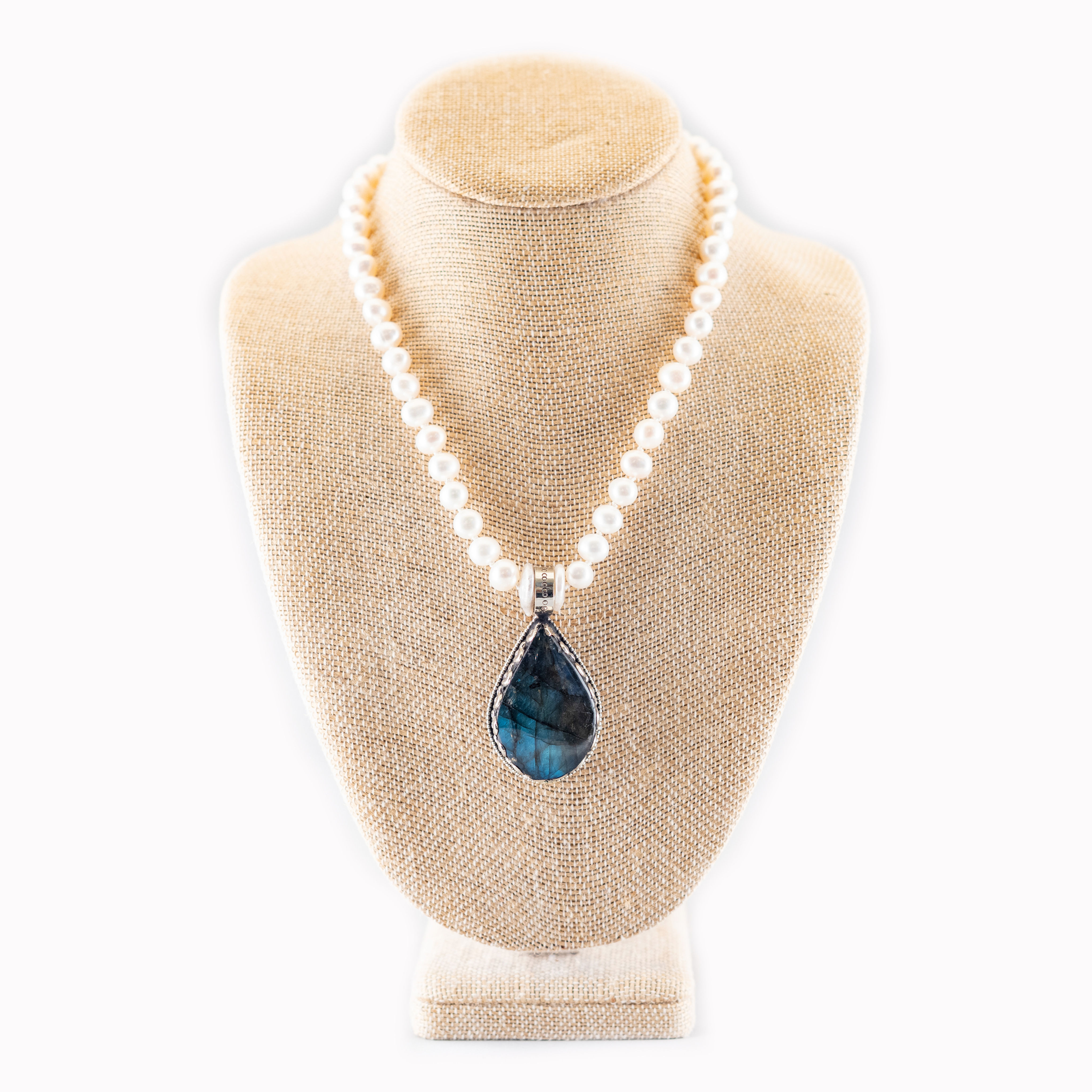 18” Freshwater Pearls and Labradorite Pendant