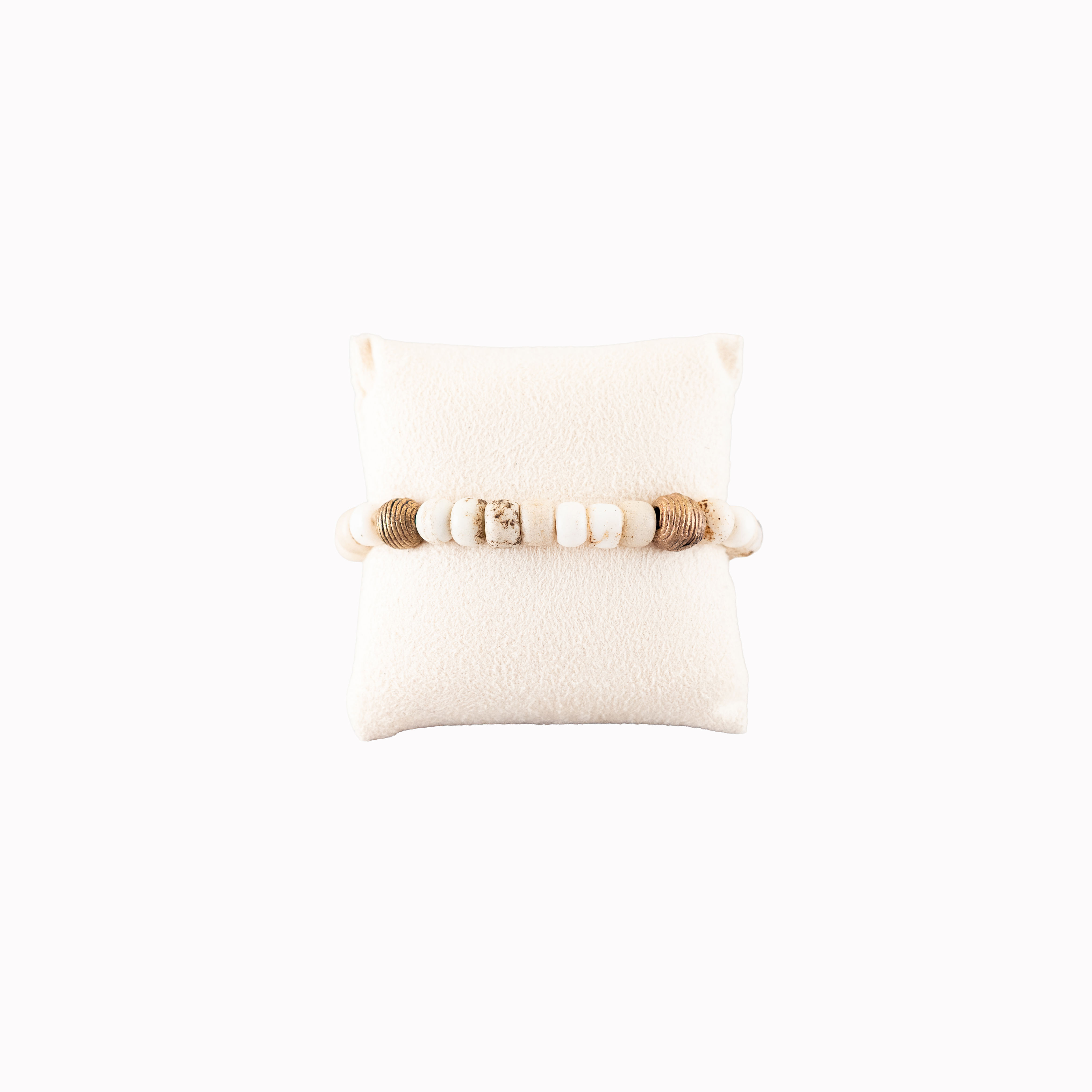 African Recycled Glass with Brass (Beige)