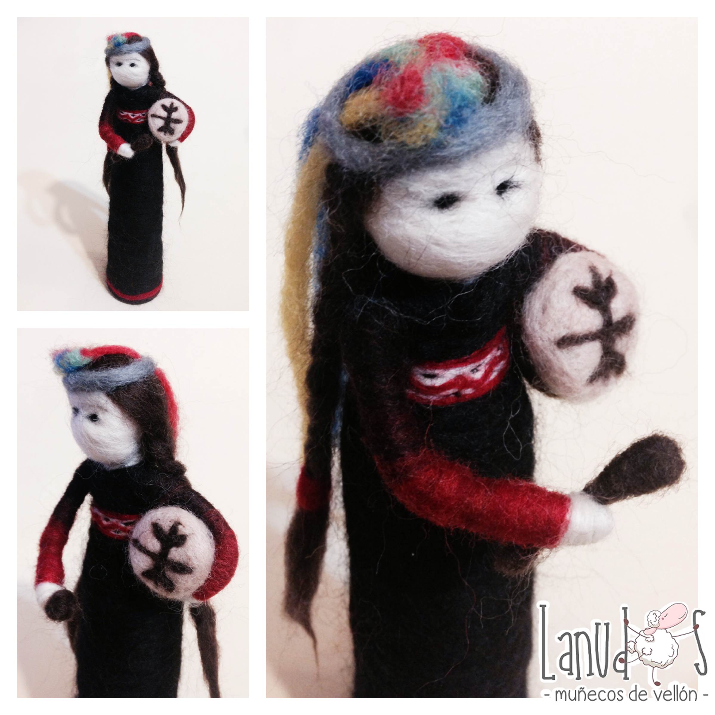 muñeca de vellon mapuche