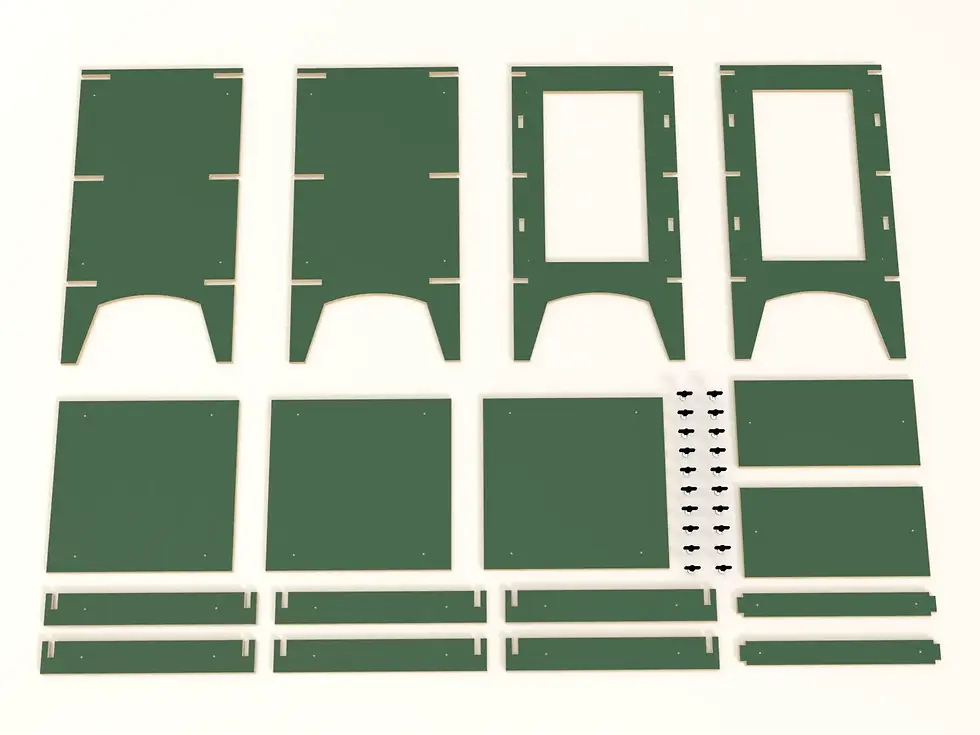 Miniatura: Estante Caiubi Erva Mate – estante desmontável, sem ferramentas, design moderno