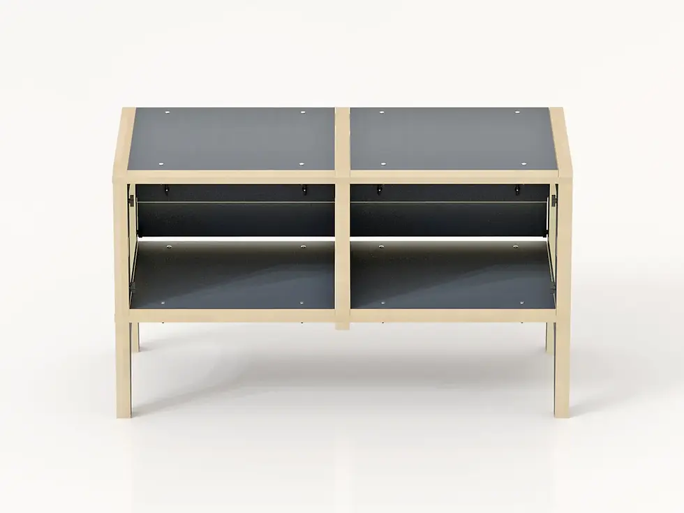 Miniatura: Aparador Caetés Azul Petróleo – móvel desmontável, sem ferramentas, design inteligente