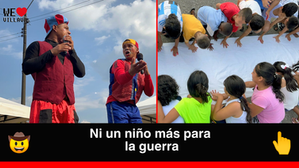 Villavicencio alzó sus manos rojas y dijo NO al reclutamiento infantil