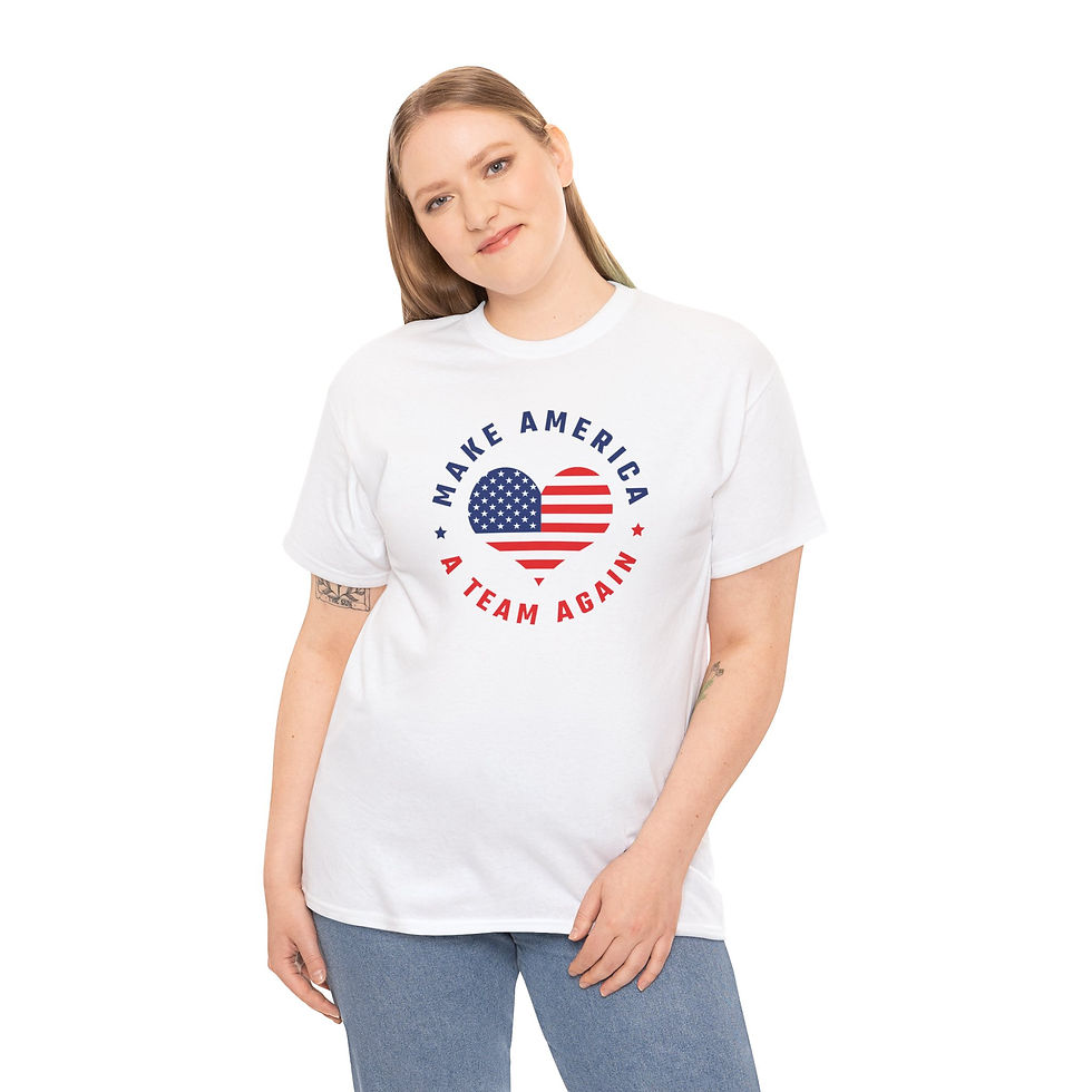 Thumbnail: "AMERICAN HEART" Adult Unisex Heavy Cotton Tee