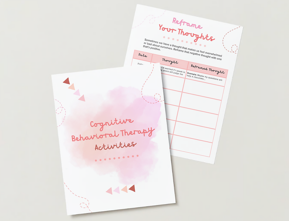 Miniatura: CBT Student Worksheet 10 Activity Bundle for Psychologists [Digital Download]