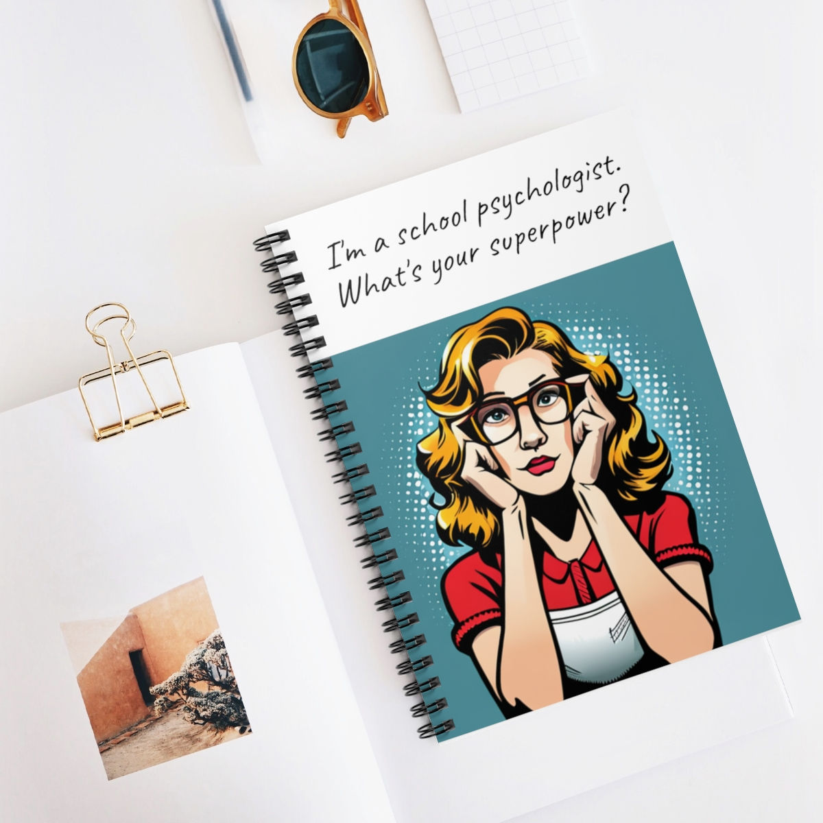 "I'm a School Psych, What's Your Superpower" Spiral Notebook - Ruled Line