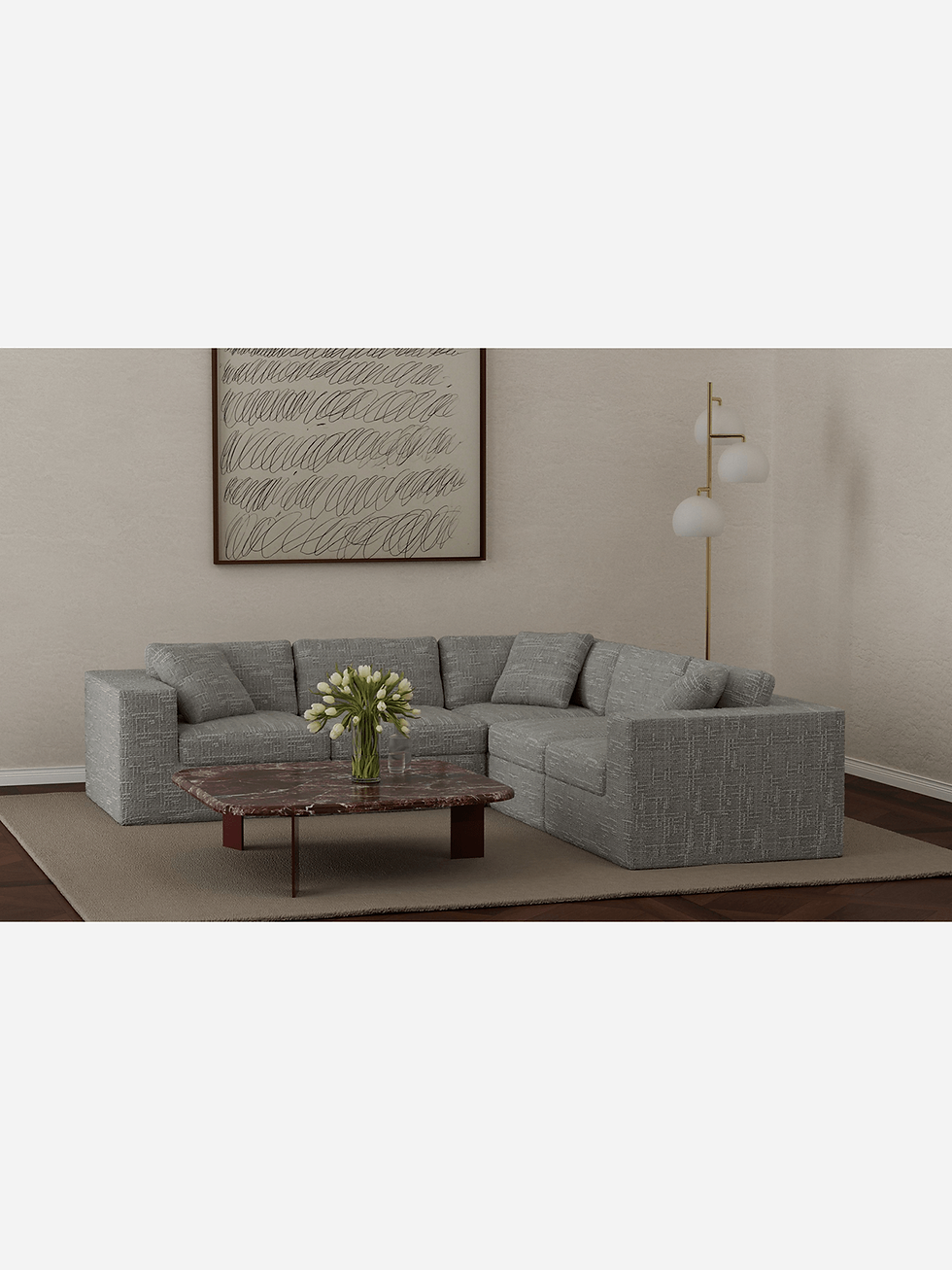 Thumbnail: Unfold Scarlet Compressed Modular Sofa Unit