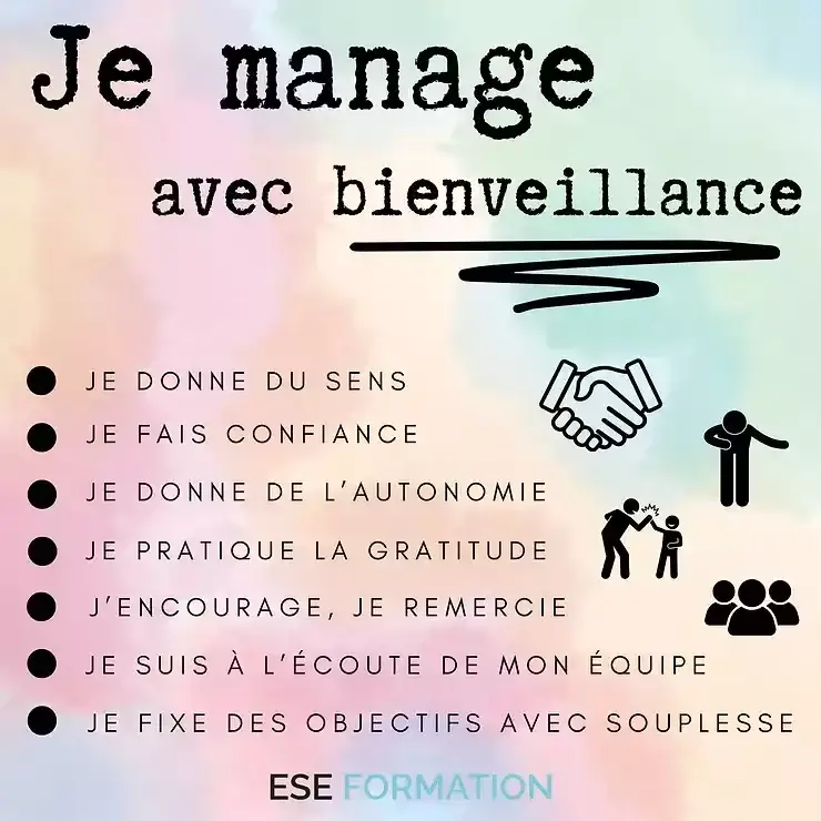 infographie sur comment manager avec bienveillance