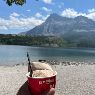 Ice cream on the beach in Waterton, Alberta