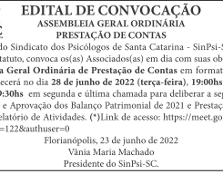 Assembleia Geral Ordinária de Prestação de Contas 