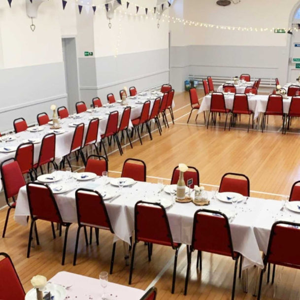 Wedding tables at Norham Village Hall