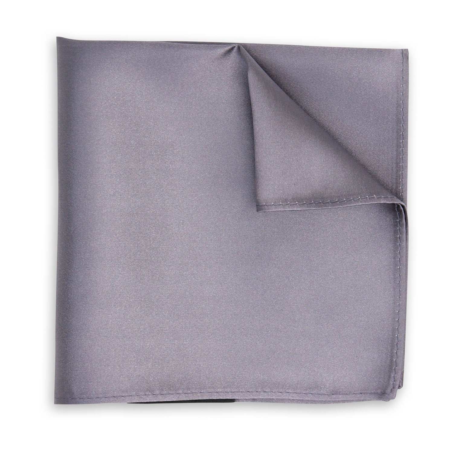 Silver Smooth Woven Pocket Square