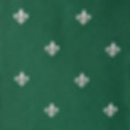 close up green and white fleur de lis Mulberry Silk Seven Fold Tie