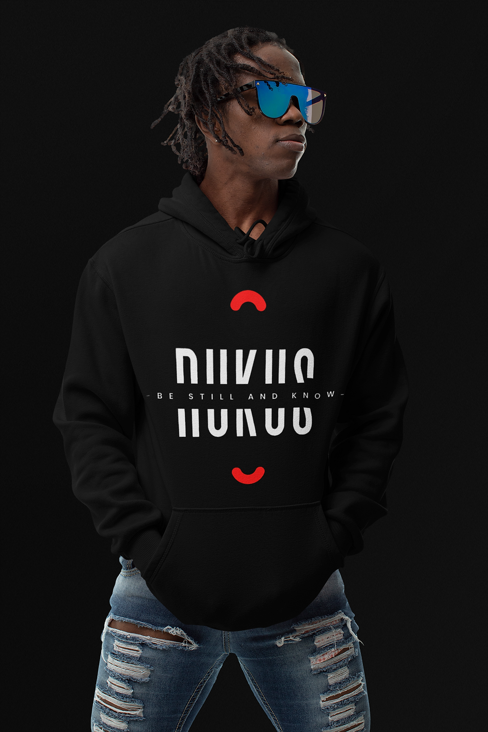 Thumbnail: Men's Comfortable Black Hoodie Sweater