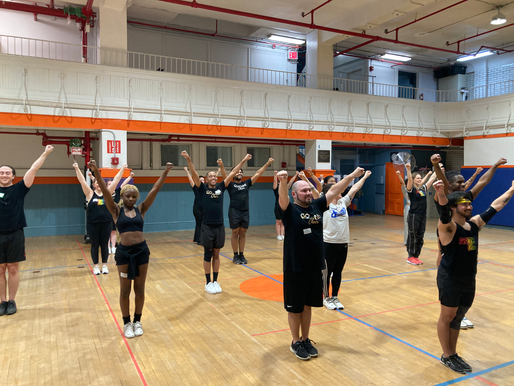 Gotham Cheer cheerleaders at weekly practice