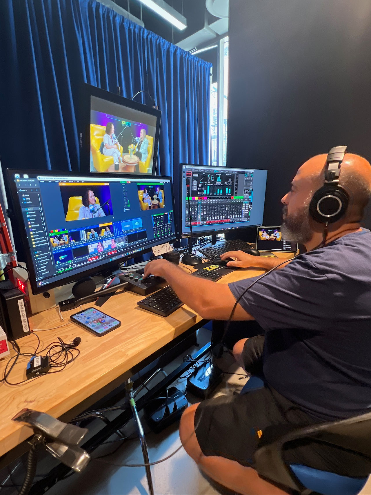 Live sound engineer behind the scenes