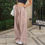 Thumbnail: Women Summer Y2K Loose Cargo Pants Elastic Waist Baggy Wide Leg Straight Trouser