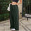 Thumbnail: Women Summer Y2K Loose Cargo Pants Elastic Waist Baggy Wide Leg Straight Trouser