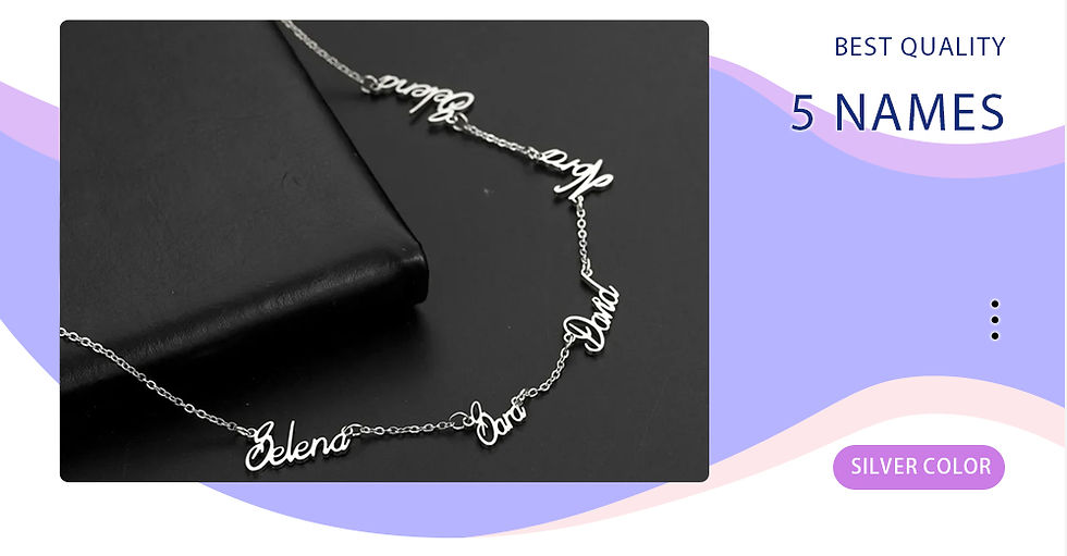 Miniatura: Personalized Multiple Name Tag Necklace Gift For Women Men Custom Nameplate Pend