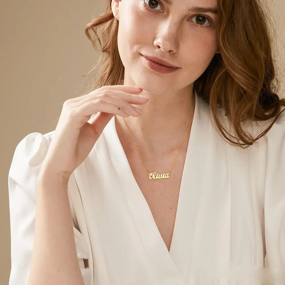 Miniatura: custom name necklace for Women Personalized Nameplate pendant Stainless Steel Go