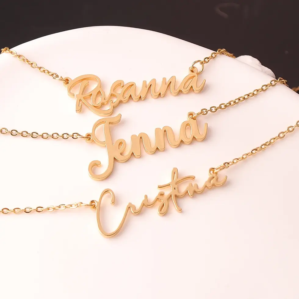 Miniatura: custom name necklace for Women Personalized Nameplate pendant Stainless Steel Go