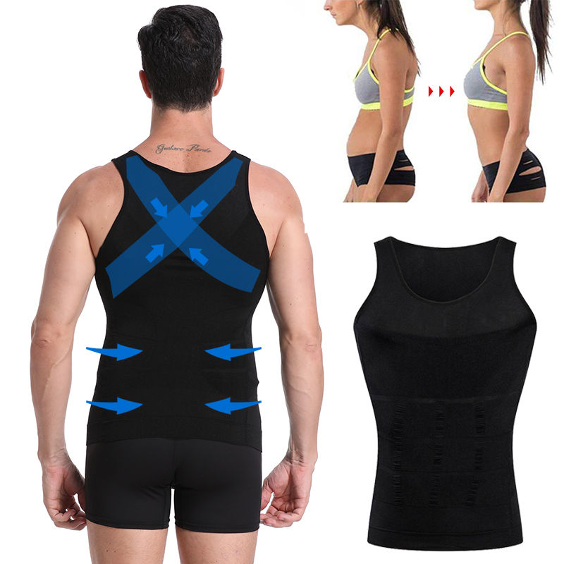 Miniatura: Men Slimming Body Shaper Abdomen Belly Control Shapewear Vest Modeling Underwear