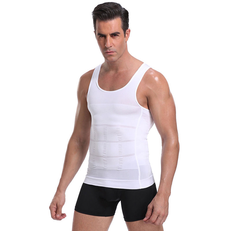 Miniatura: Men's Shapewear Slimming Body Corset Vest Shirt Compression Abdomen Tummy Belly 