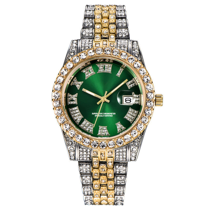 Miniatura: Necklace +Watch+Bracelet Hip Hop Miami Curb Cuban Chain Gold Iced Out Paved Rhin